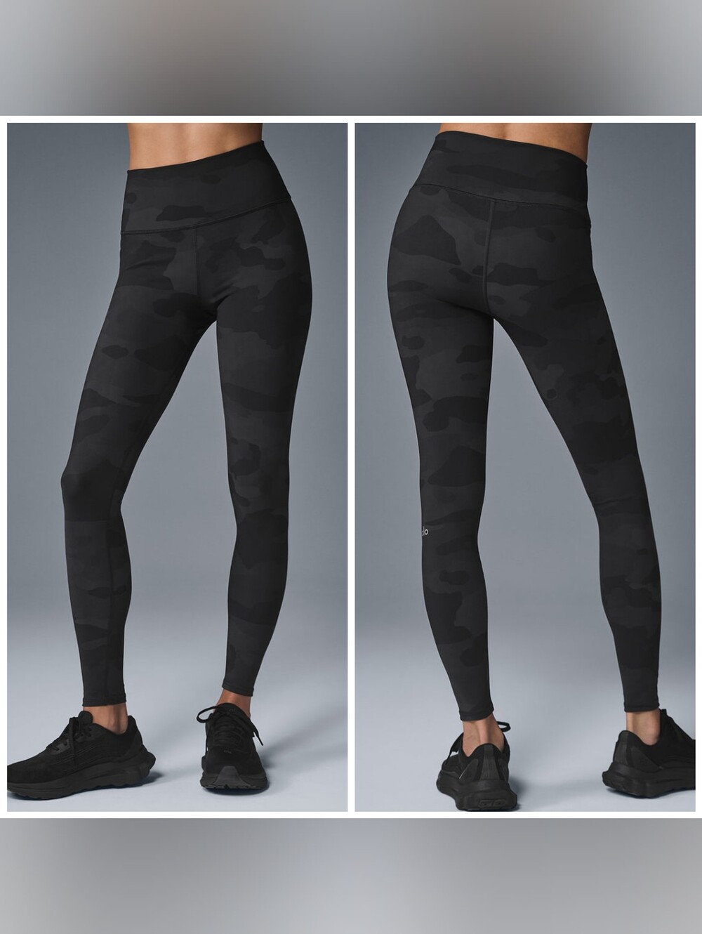 ALO Yoga High-Waist Camo Vapor Legging, Size Medium, Black Camouflage